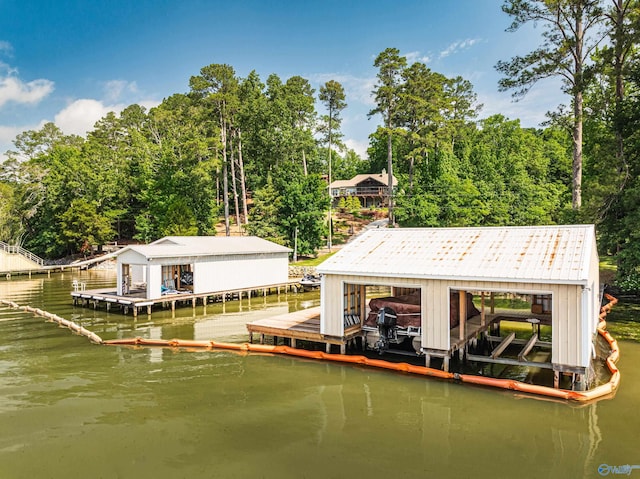 511 Pine Island Cir, Scottsboro, AL 35769 - dock area with boat lift and a water view