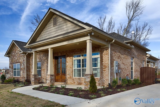 view of front of home with a porch