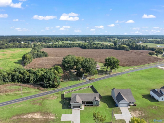 drone / aerial view featuring a rural view