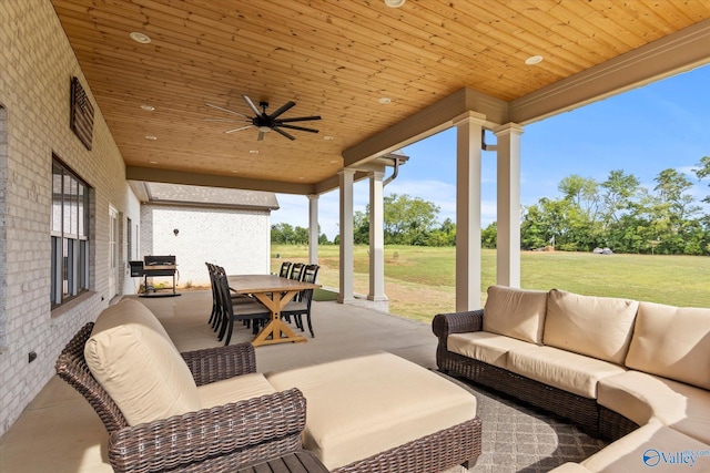 23784 Old Homeplace Way, Athens, AL 35613 - view of patio / terrace with an outdoor hangout area, outdoor dining space, and ceiling fan