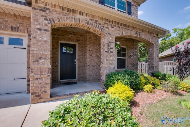 property entrance featuring a garage