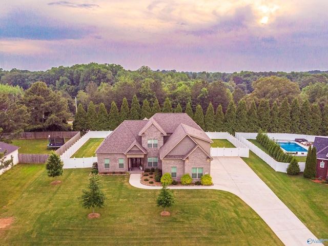 20009 Capitol Hill Dr, Tanner, AL 35671 - aerial view at dusk of view of pool and a forest view
