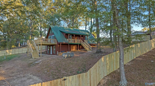 view of play area featuring a deck