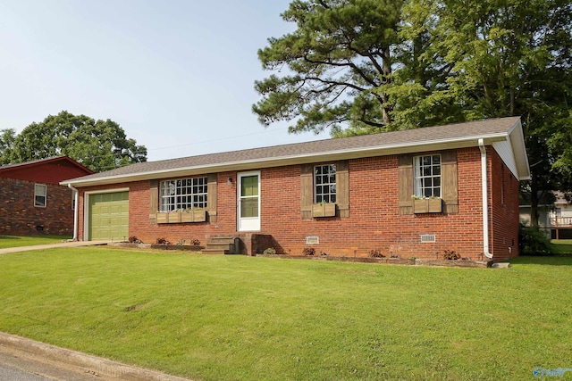 1808 Nassau Blvd, Florence, AL 35630 - ranch-style home with a front yard, an attached garage, brick siding, and crawl space