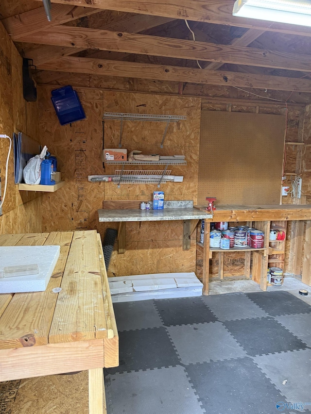 103 Katelyn Dr, Meridianville, AL 35759 - misc room with wood walls and a workshop area