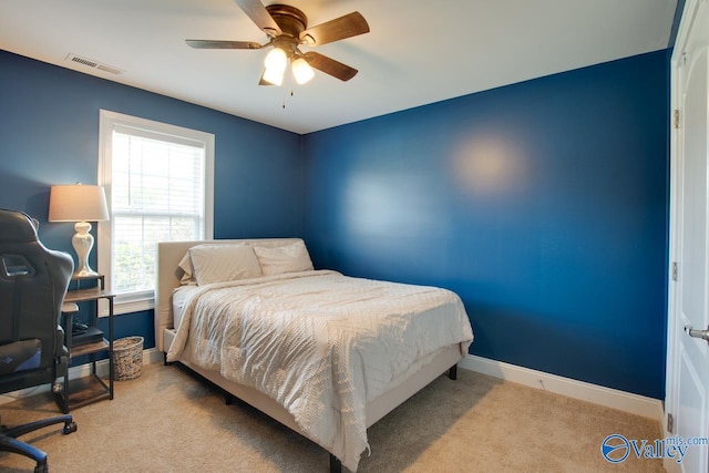 16675 Bellewood Dr, Athens, AL 35613 - bedroom featuring carpet floors, baseboards, an office area, and a ceiling fan