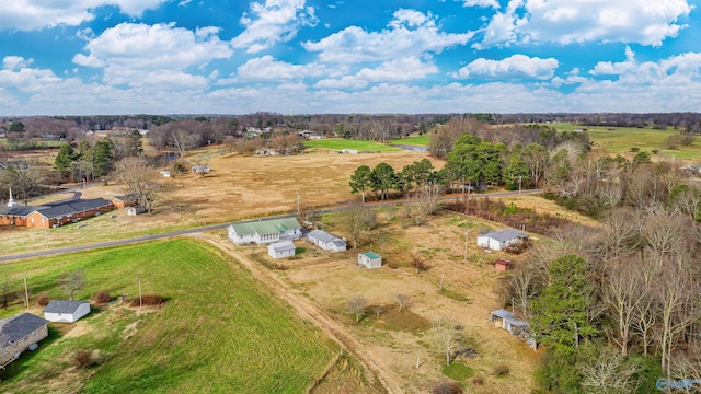 bird's eye view featuring a rural view