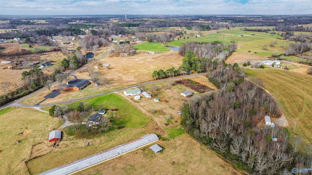 drone / aerial view with a rural view