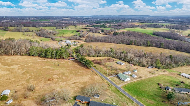 drone / aerial view with a rural view