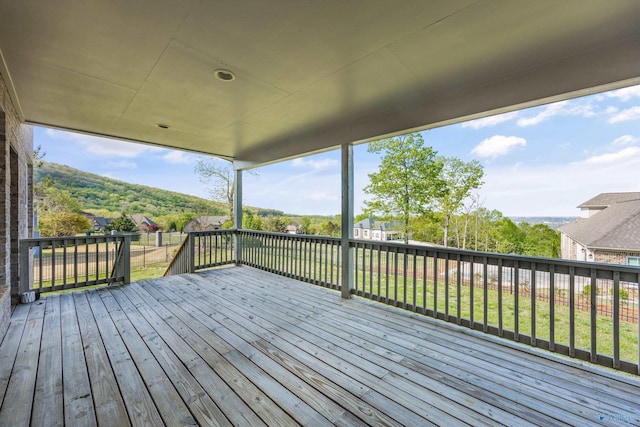 deck with a yard