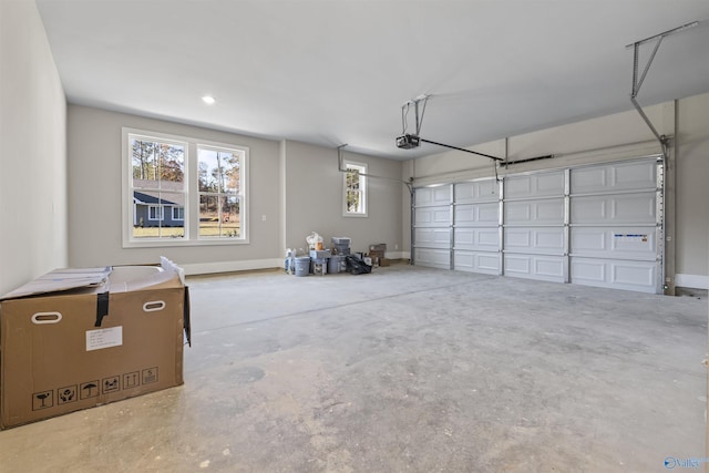 garage featuring a garage door opener