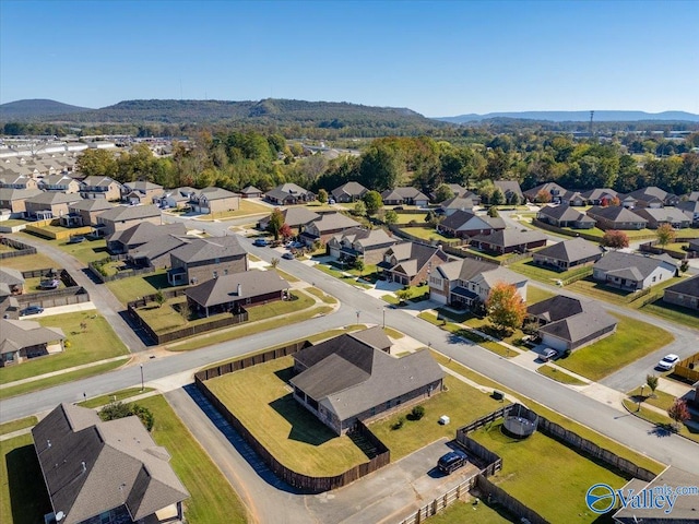 aerial view featuring a mountain view