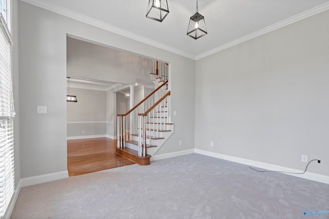 interior space featuring crown molding