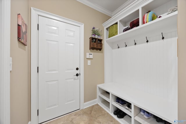39 Verdant Cir, Huntsville, AL 35803 - mudroom featuring ornamental molding and light tile patterned floors