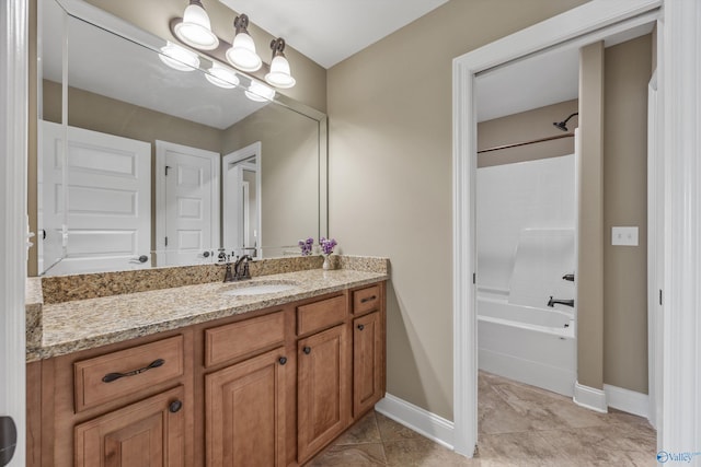 39 Verdant Cir, Huntsville, AL 35803 - bathroom featuring vanity, shower / bathtub combination, and tile patterned floors