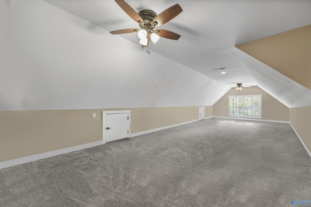 39 Verdant Cir, Huntsville, AL 35803 - bonus room featuring a ceiling fan, lofted ceiling, and carpet