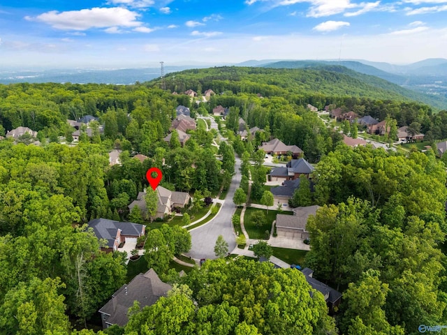 39 Verdant Cir, Huntsville, AL 35803 - aerial perspective of suburban area with a heavily wooded area and mountains