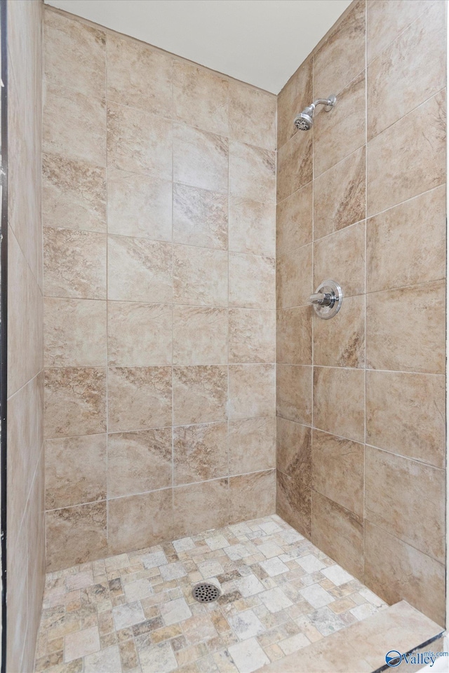 bathroom featuring tiled shower