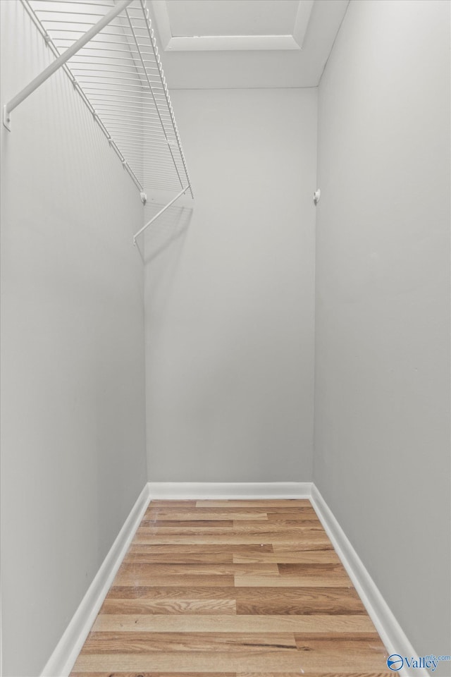 spacious closet with hardwood / wood-style floors