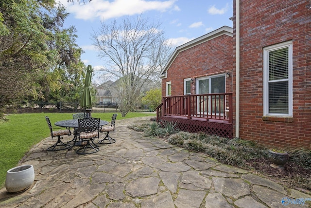 view of patio with fence