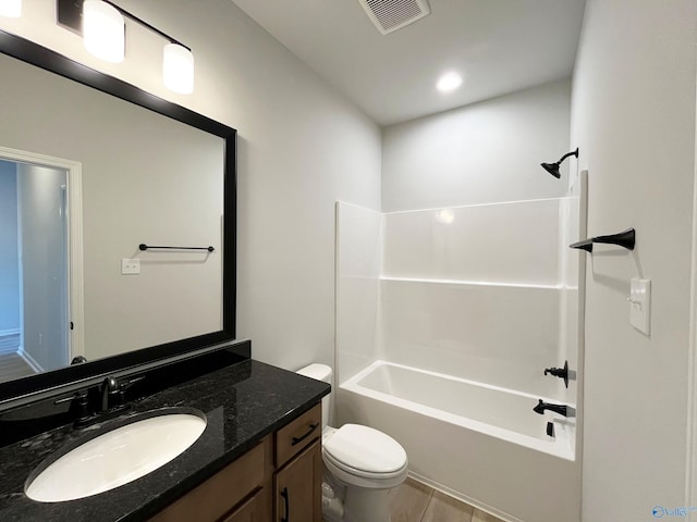 120 Parvin Way Dr, Hazel Green, AL 35750 - full bathroom with tub / shower combination, visible vents, toilet, and vanity