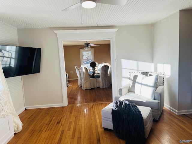 2010 Youngs Chapel Rd, Piedmont, AL 36272 - sitting room featuring ceiling fan and wood-type flooring