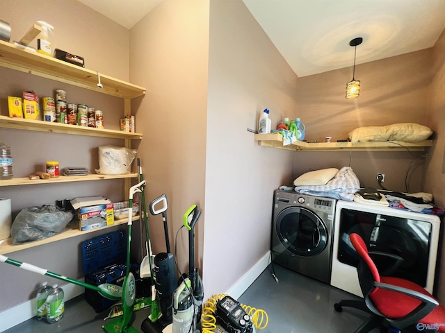 450 County Road 803, Centre, AL 35960 - washroom with laundry area, washing machine and dryer, and baseboards