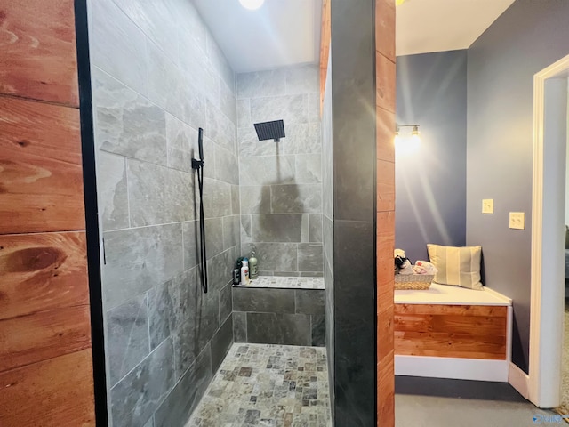 450 County Road 803, Centre, AL 35960 - full bathroom featuring baseboards and a tile shower