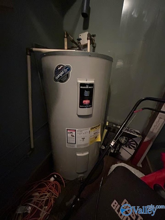 utility room featuring water heater