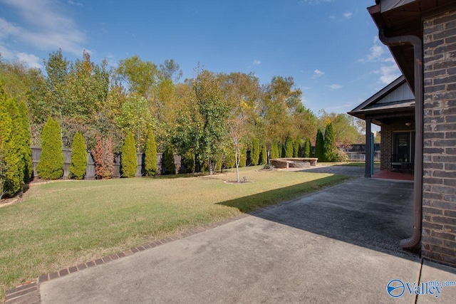 view of yard with a patio area