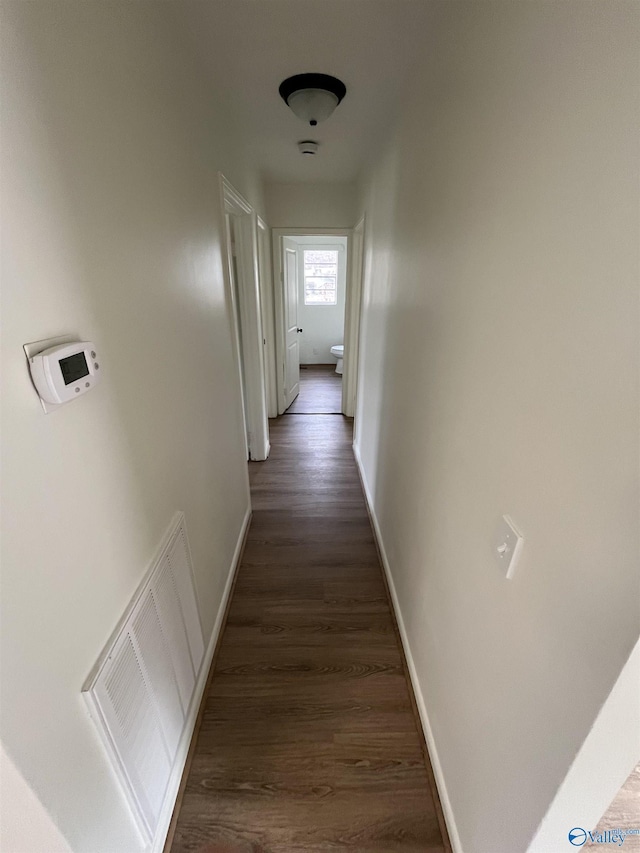 hall featuring dark hardwood / wood-style flooring