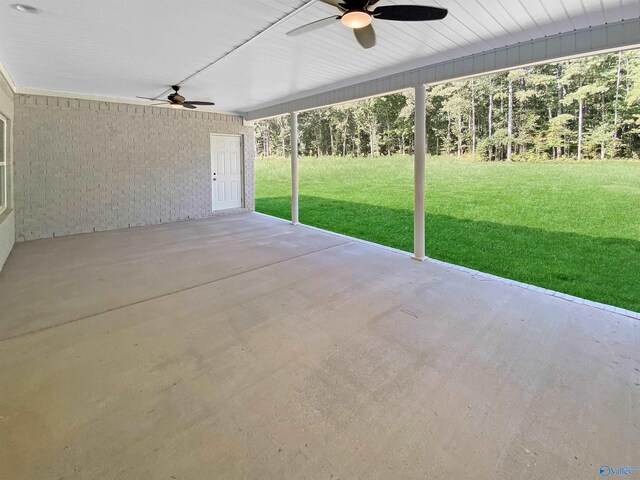 view of patio with ceiling fan