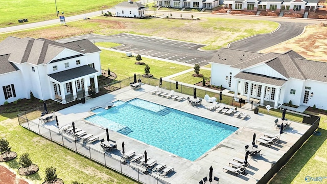 119 Moss Brook Ln, Madison, AL 35757 - community pool featuring french doors, a patio, and a residential view