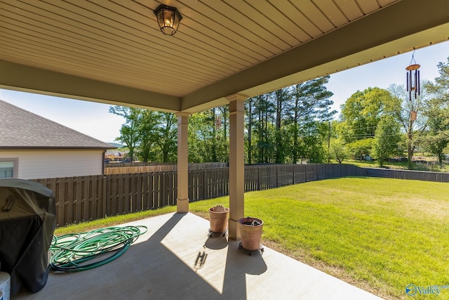 view of patio featuring a fenced backyard