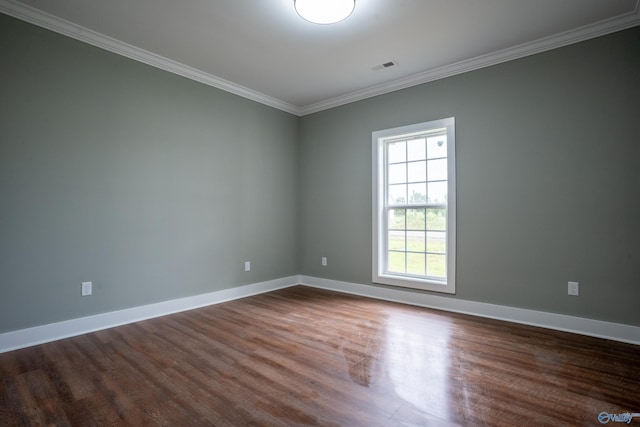 55 Edgewood St, Rainsville, AL 35986 - empty room featuring ornamental molding, dark wood finished floors, and baseboards