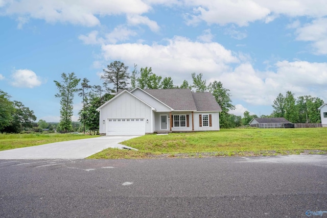 55 Edgewood St, Rainsville, AL 35986 - single story home featuring board and batten siding, a garage, and concrete driveway