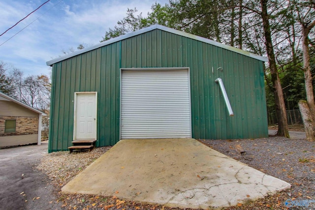 view of garage