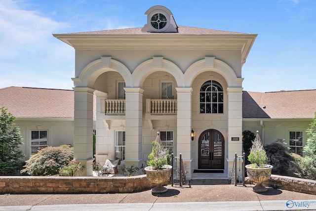 view of front of home with french doors