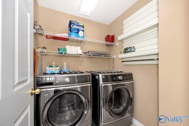 washroom featuring separate washer and dryer