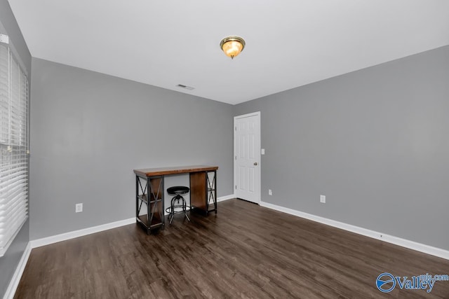 interior space featuring dark hardwood / wood-style flooring