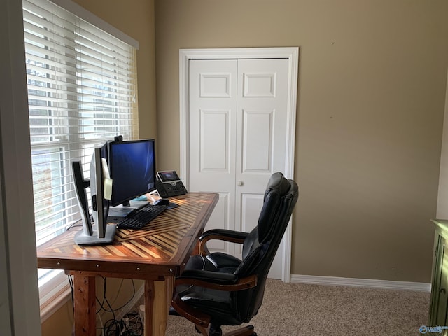 home office with carpet