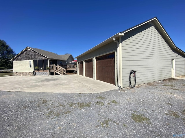 view of garage