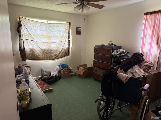 504 Joseph T Robinson, Gadsden, AL 35901 - bedroom with a textured ceiling, a ceiling fan, and carpet