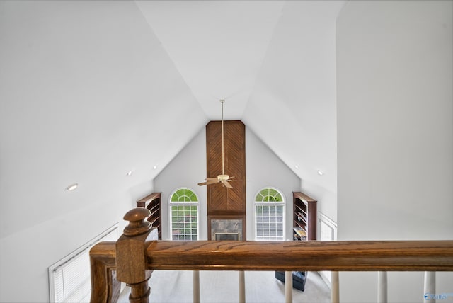 2600 SE Calumet Dr SE, Brownsboro, AL 35741 - detailed view of a fireplace, a ceiling fan, and recessed lighting