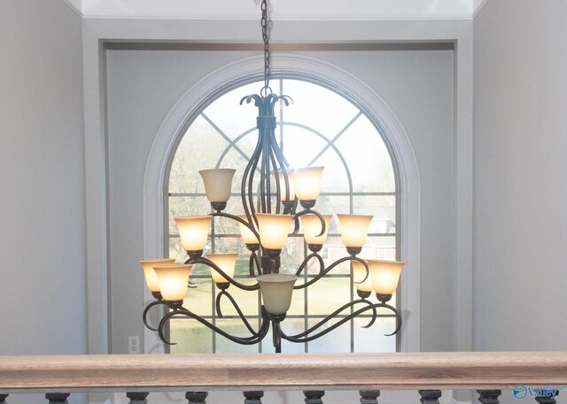 details featuring a notable chandelier