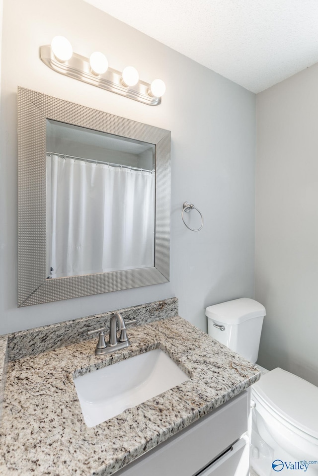 bathroom with toilet and vanity