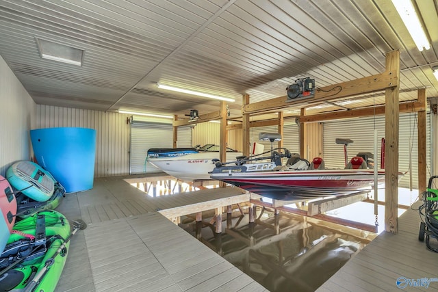 garage featuring metal wall