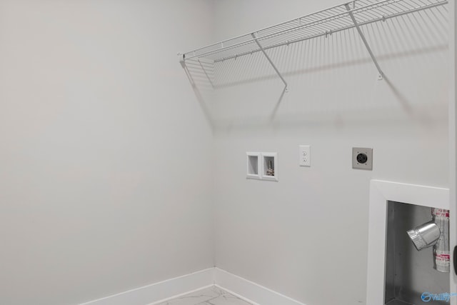 washroom featuring electric dryer hookup and washer hookup