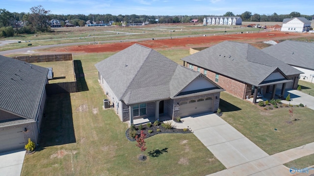 bird's eye view with a rural view