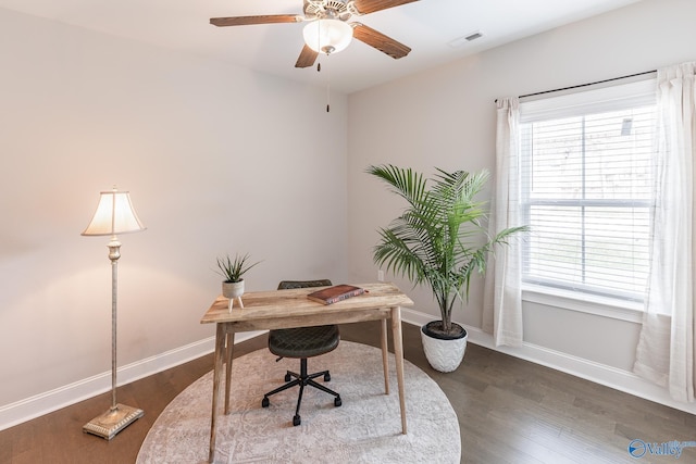 202 Maureen Dr, Madison, AL 35756 - office area with ceiling fan, healthy amount of natural light, and baseboards